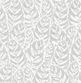 Del Mar Grey Botanical Wallpaper with Tropical Leaf Motif - A-Street Prints 2964-25925