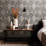 Westport Charcoal Geometric Wallpaper with Bohemian Abstract Aztec Pattern - A-Street Prints 2964-25928