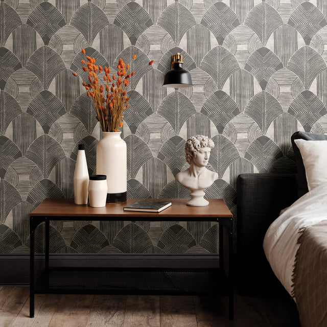 Westport Charcoal Geometric Wallpaper with Bohemian Abstract Aztec Pattern - A-Street Prints 2964-25928