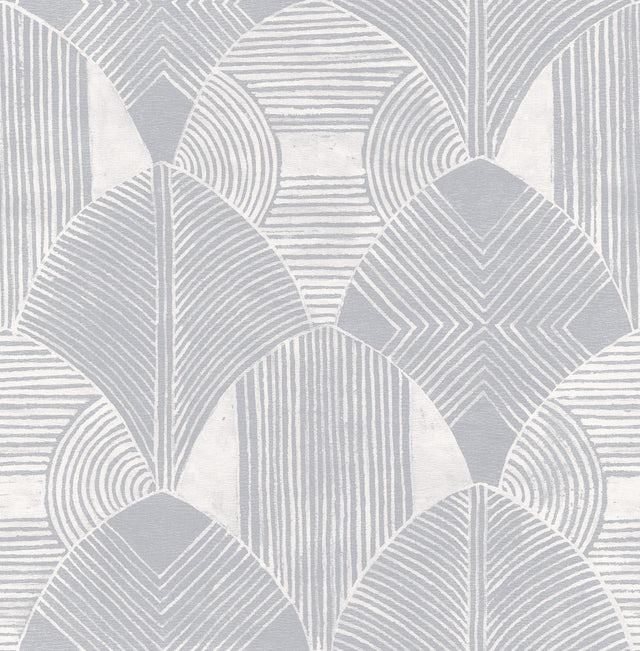 Westport Pewter Geometric Wallpaper with Abstract Bohemian Pattern - Brewster 2964-25929
