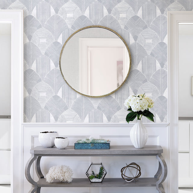 Westport Pewter Geometric Wallpaper with Abstract Bohemian Pattern - Brewster 2964-25929