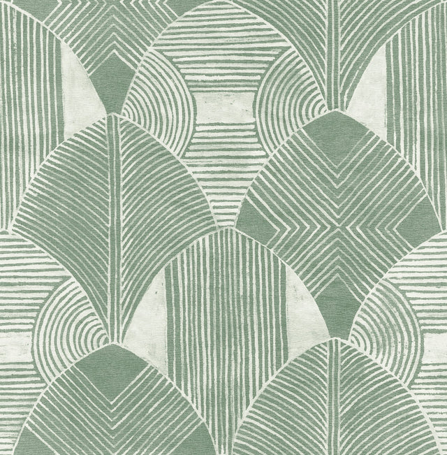 Westport Green Geometric Wallpaper with Abstract Aztec-Inspired Pattern, Bohemian Style - A-Street Prints 2964-25932