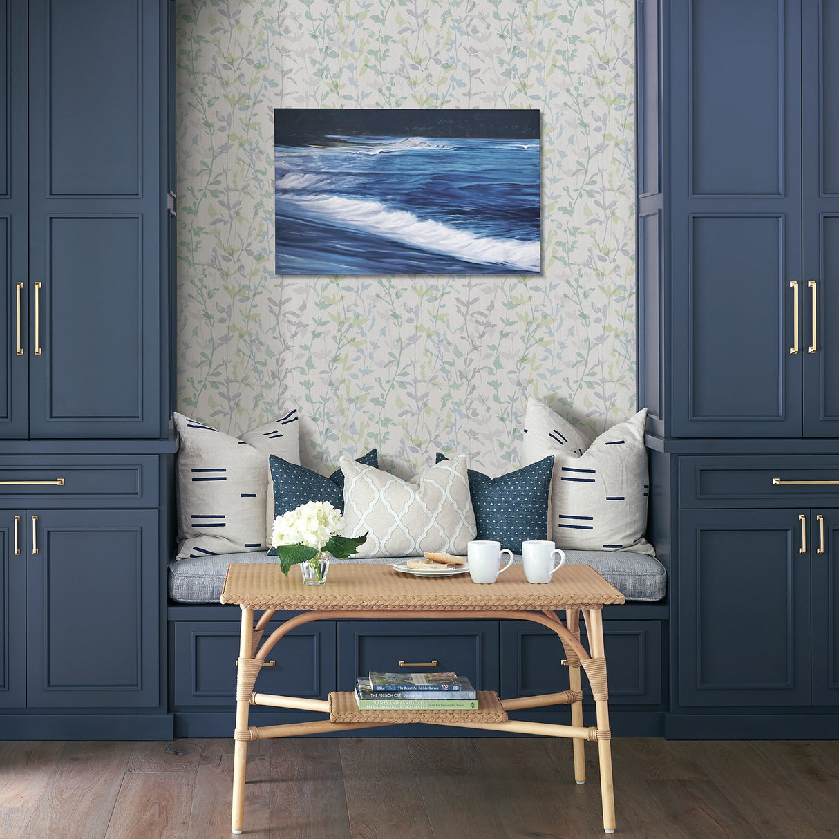 Thea Green Floral Trail Wallpaper with Textured Non Woven Botanical Trails - A-Street Prints 2964-25937