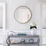 Juno Light Grey Ogee Wallpaper with Scandinavian Botanical Leaf Pattern - A-Street Prints 2964-25948