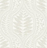 Juno Beige Ogee Wallpaper with Scandinavian Botanical Leaf Motif - A-Street Prints 2964-25949