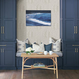 Juno Beige Ogee Wallpaper with Scandinavian Botanical Leaf Motif - A-Street Prints 2964-25949
