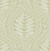 Juno Green Ogee Wallpaper with Scandinavian Botanical Leaf Motif - A-Street Prints 2964-25952