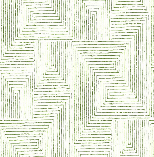 Merritt Green Geometric Wallpaper with Raised Ink - A-Street Prints 2964-25954