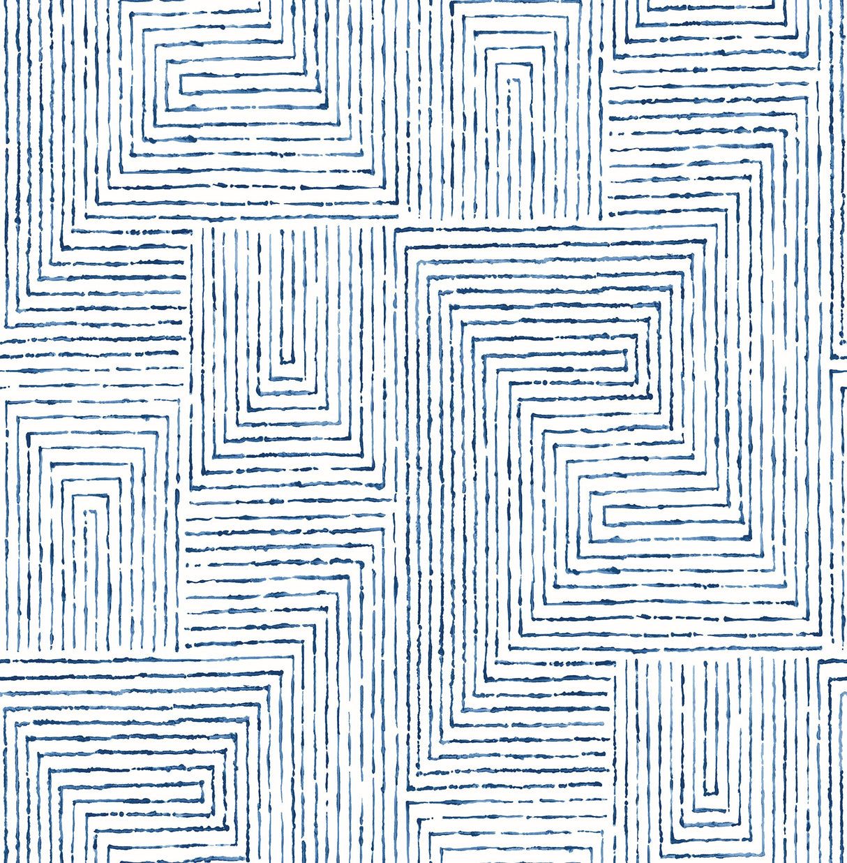 Merritt Indigo Geometric Wallpaper with Modern Abstract Geometrics Pattern - A-Street Prints 2964-25955