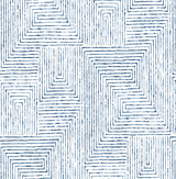 Merritt Indigo Geometric Wallpaper with Modern Abstract Geometrics Pattern - A-Street Prints 2964-25955