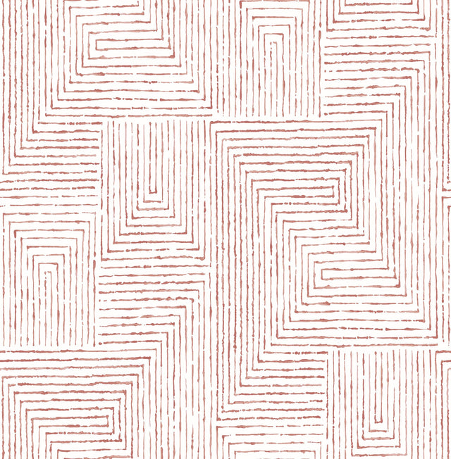 Merritt Red Geometric Wallpaper with Raised Ink Modern Abstract Pattern - A-Street Prints 2964-25956