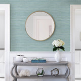 Barnaby Light Blue Faux Grasscloth Wallpaper with Traditional Texture Pattern - A-Street Prints 2964-25961