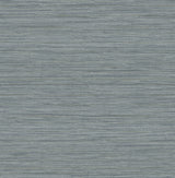 Barnaby Slate Faux Grasscloth Wallpaper by A-Street Prints FD25963 - close-up swatch showing tightly-woven horizontal texture in slate blue-grey tones with subtle raised ink detail