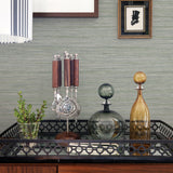 Barnaby Sage Faux Grasscloth Texture Wallpaper in Soft Sage and Grey Tones, Unpasted Washable Strippable Non Woven by A-Street Prints - FD25964
