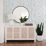Thea Blue Floral Trail Wallpaper with Traditional Trails Pattern - A-Street Prints 2964-25966