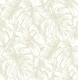 Balboa Gold Botanical Wallpaper with Metallic Leaf Outline - A-Street Prints 2964-87341