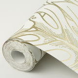 Balboa Gold Botanical Wallpaper with Metallic Leaf Outline - A-Street Prints 2964-87341