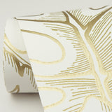 Balboa Gold Botanical Wallpaper with Metallic Leaf Outline - A-Street Prints 2964-87341