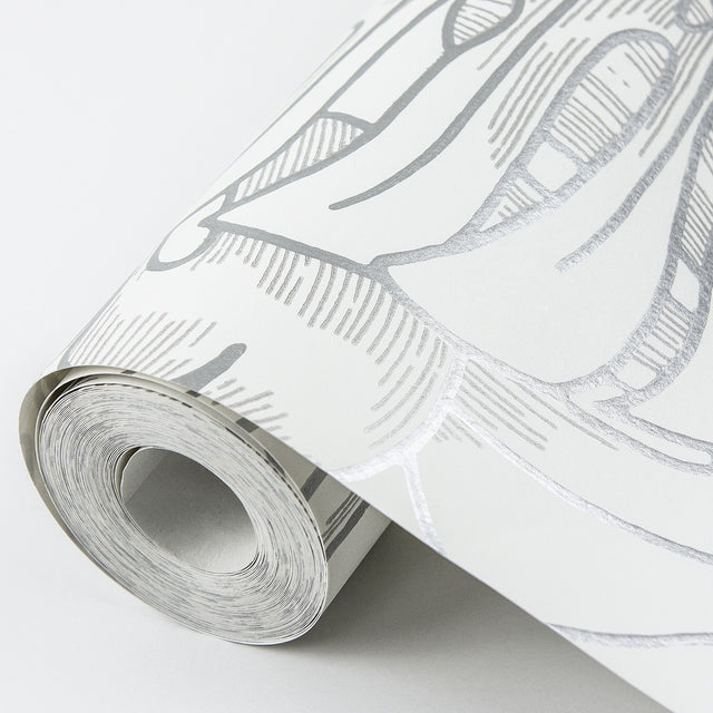 Balboa Silver Botanical Wallpaper with Metallic Monstera Leaf Motif - A-Street Prints 2964-87344