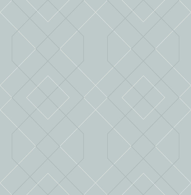 Ballard Light Blue Geometric Wallpaper with Beaded Metallic Glam Motif - A?Street Prints 2964-87345