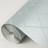 Ballard Light Blue Geometric Wallpaper with Beaded Metallic Glam Motif - A?Street Prints 2964-87345