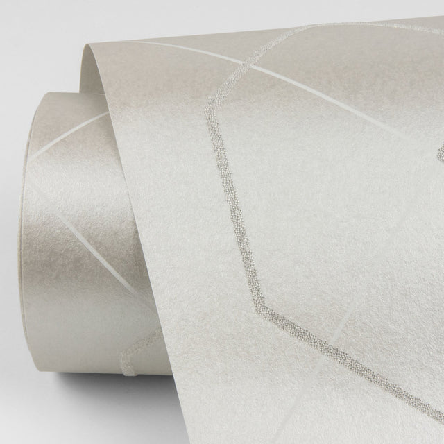 Ballard Silver Geometric Wallpaper with Beaded Glam Abstract Pattern - A-Street Prints 2964-87346