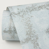 Shea Sky Blue Distressed Geometric Wallpaper with Metallic Modern Graphic Pattern - A-Street Prints 2964-87347