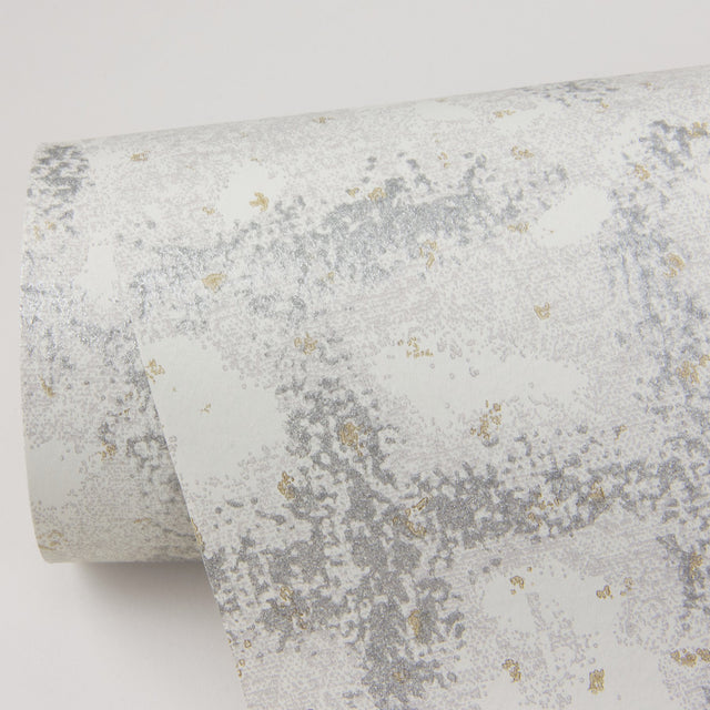 Shea Light Grey Distressed Geometric Wallpaper with Metallic Modern Graphics Pattern - A-Street Prints 2964-87348