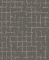 Shea Charcoal Distressed Geometric Wallpaper with Metallic Modern Graphics - Brewster 2964-87349