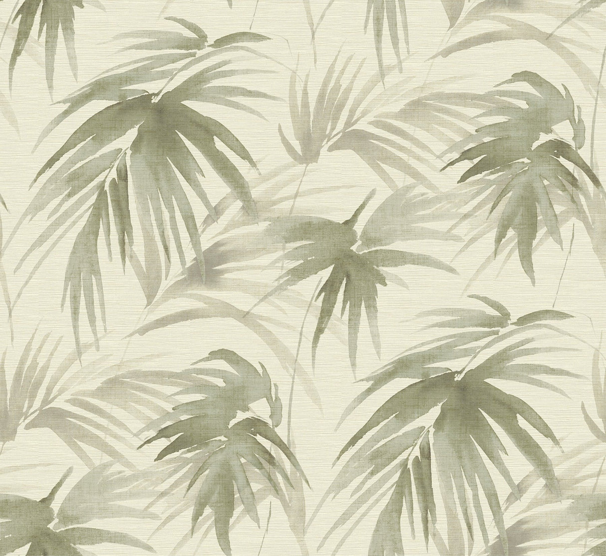 Darlana Sage Grasscloth Wallpaper with Botanical Palm Motif - A-Street Prints 2964-87412