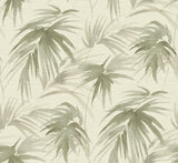 Darlana Sage Grasscloth Wallpaper with Botanical Palm Motif - A-Street Prints 2964-87412