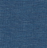 Exhale Dark Blue Woven Texture Wallpaper with Raised Ink Fabric & Woven Texture - A-Street Prints 2969-24120
