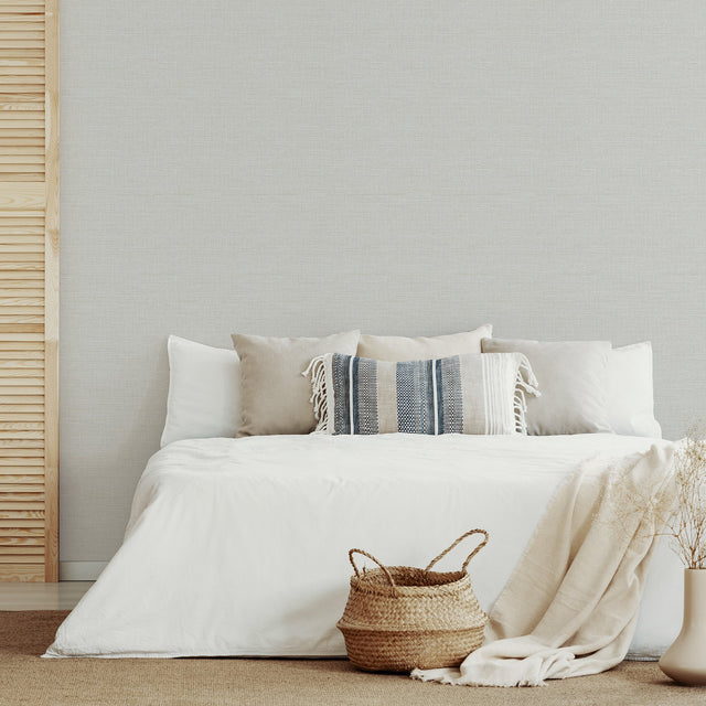 Agave Grey Imitation Grasscloth Wallpaper with Modern Faux Grasscloth Pattern - A-Street Prints 2969-24278