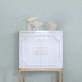Agave Blue Imitation Grasscloth Wallpaper with Faux Grasscloth Texture, Modern Graphics Pattern - Brewster 2969-24283