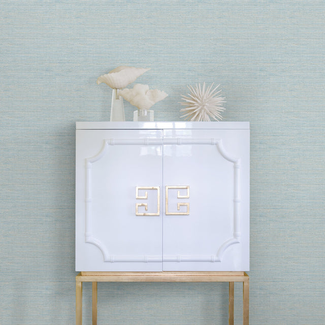 Agave Blue Imitation Grasscloth Wallpaper with Faux Grasscloth Texture, Modern Graphics Pattern - Brewster 2969-24283