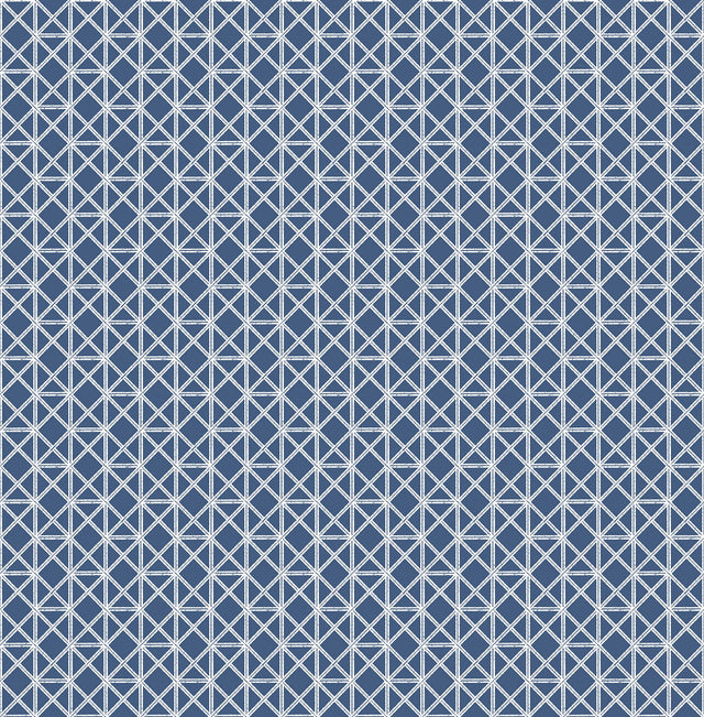 Lisbeth Navy Geometric Lattice Wallpaper with Coastal Geometric Pattern - A-Street Prints 2969-26000