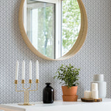 Lisbeth Grey Geometric Lattice Wallpaper with Coastal Graphic Trellis - A-Street Prints 2969-26002