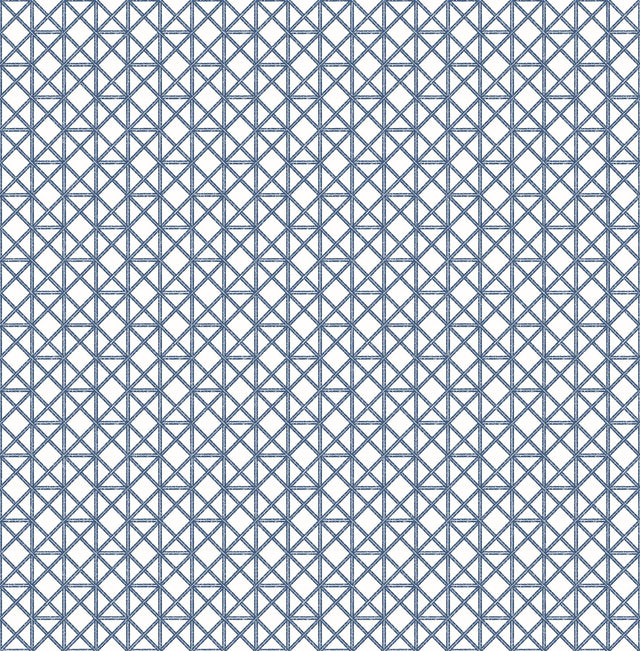 Lisbeth Blue Geometric Lattice Wallpaper with Coastal Graphic Trellis - A-Street Prints 2969-26005
