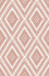 Zaya Orange Tribal Diamonds Wallpaper with Raised Ink Bohemian Geometric Pattern - A-Street Prints 2969-26015