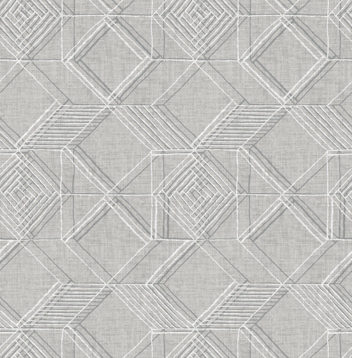 Moki Grey Lattice Geometric Wallpaper with Raised Ink on Non Woven - A-Street Prints 2969-26018