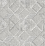Moki Grey Lattice Geometric Wallpaper with Raised Ink on Non Woven - A-Street Prints 2969-26018