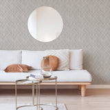 Moki Grey Lattice Geometric Wallpaper with Raised Ink on Non Woven - A-Street Prints 2969-26018