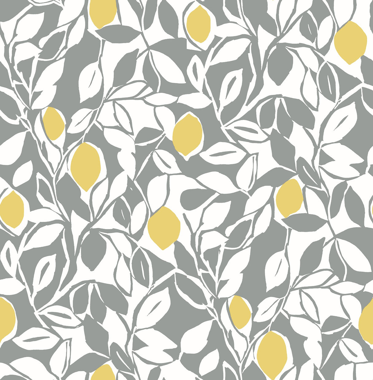 Loretto Grey Citrus Wallpaper with Eclectic Botanical Fruit Pattern - A-Street Prints 2969-26025