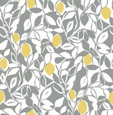 Loretto Grey Citrus Wallpaper with Eclectic Botanical Fruit Pattern - A-Street Prints 2969-26025