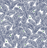 Athina Navy Fern Wallpaper with Botanical Leaves Pattern, Bohemian Style - A-Street Prints 2969-26034