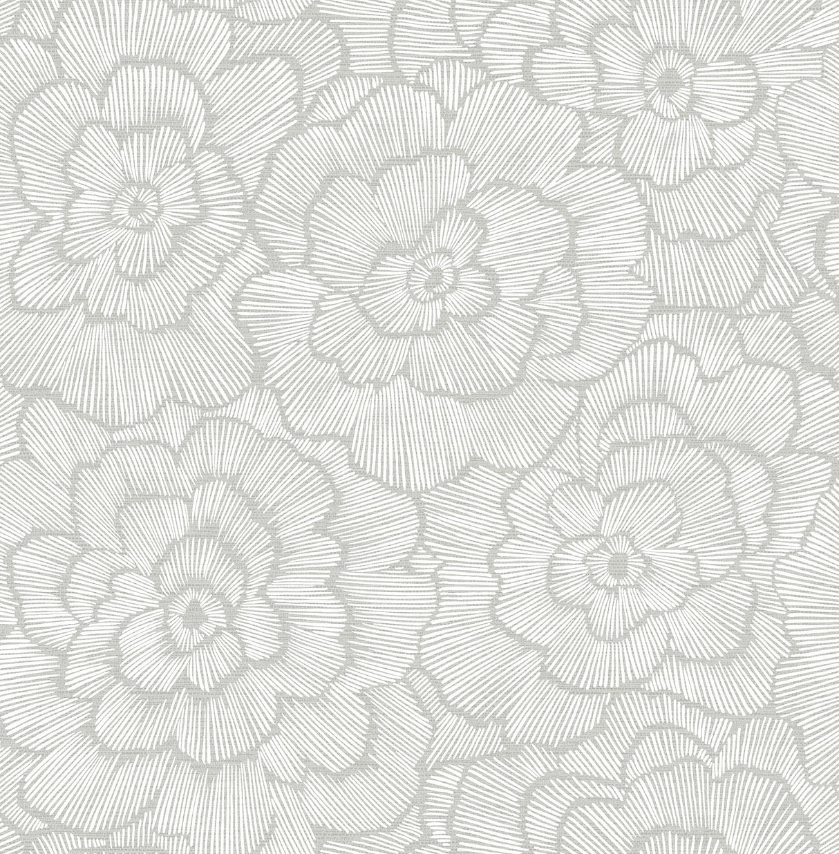 Periwinkle Light Grey Textured Floral Wallpaper with Raised Ink Botanical Flowers - A-Street Prints 2969-26036