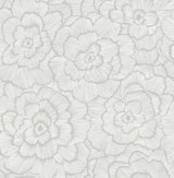 Periwinkle Light Grey Textured Floral Wallpaper with Raised Ink Botanical Flowers - A-Street Prints 2969-26036