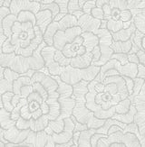 Periwinkle Light Grey Textured Floral Wallpaper by A-Street Prints - FD26036