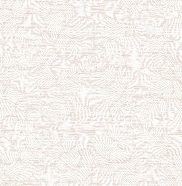 Periwinkle Pink Textured Floral Wallpaper with Raised Ink Botanical Flowers - A-Street Prints 2969-26037