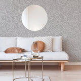 Periwinkle Grey Textured Floral Wallpaper with Raised Ink Botanical Motif, Bohemian Style - A-Street Prints 2969-26038